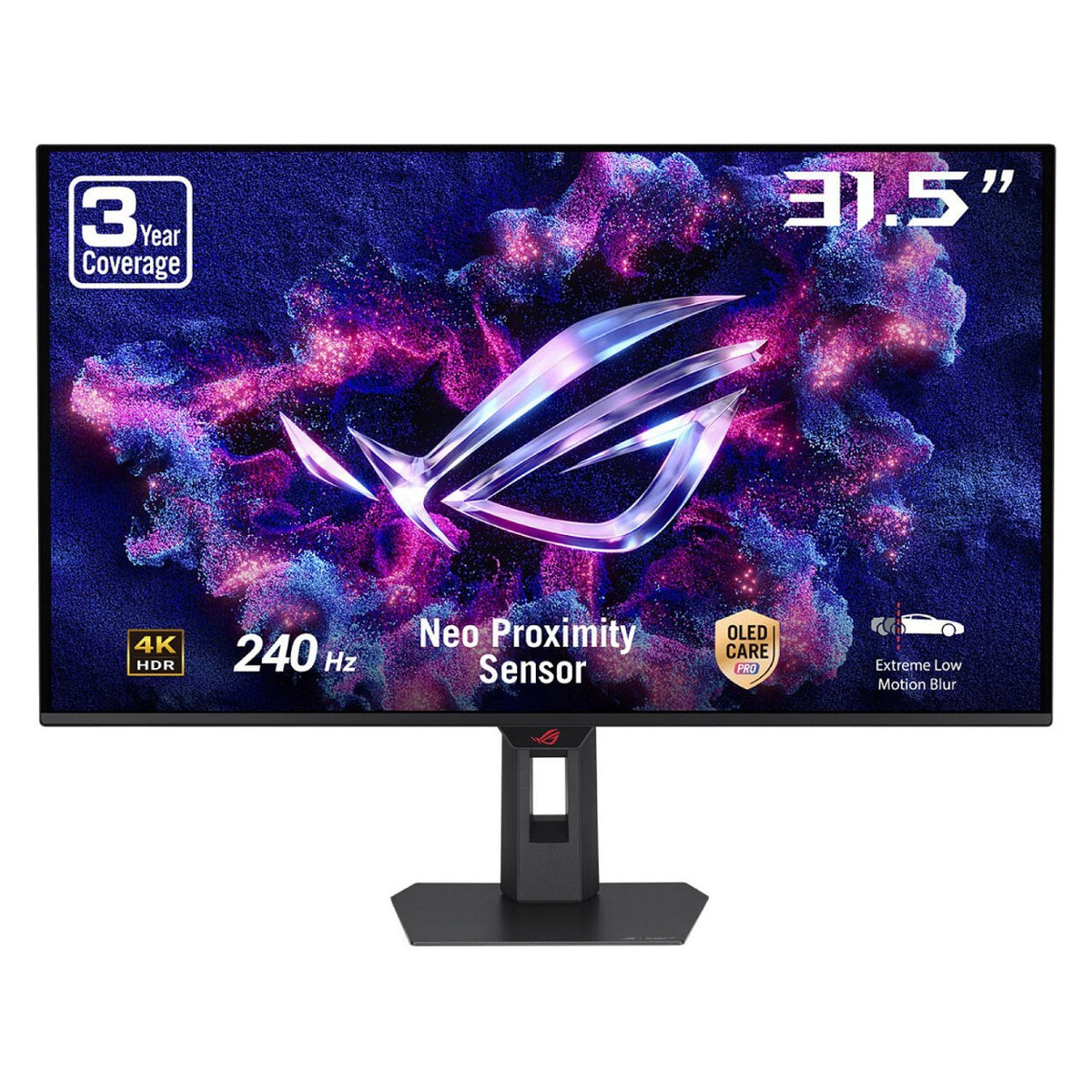 80 cm (31.5") 3840 x 2160 Pixel ASUS 90LM0CV0-B01371 16:9 4K Ultra HD OLED 0,03 ms 240 Hz HDR DisplayPort HDMI USB-Hub Height VESA