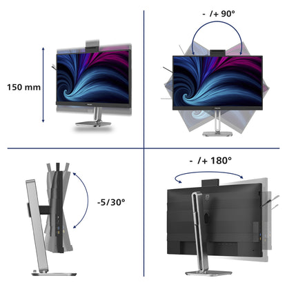 68,6 cm (27") 2560 x 1440 Pixel Philips 27B2U4601H/00 16:9 Quad HD IPS 4 ms 120 Hz DisplayPort HDMI USB-Hub Pivot Height VESA Speaker