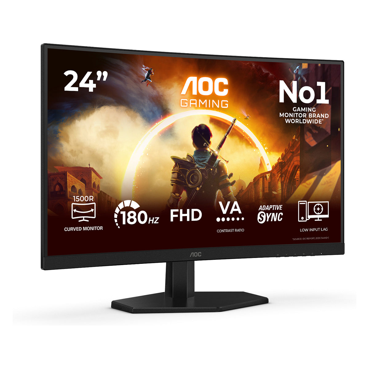 59,9 cm (23.6") 1920 x 1080 Pixel AOC C24G42FE 16:9 Full HD VA 4 ms 180 Hz HDR DisplayPort HDMI VESA