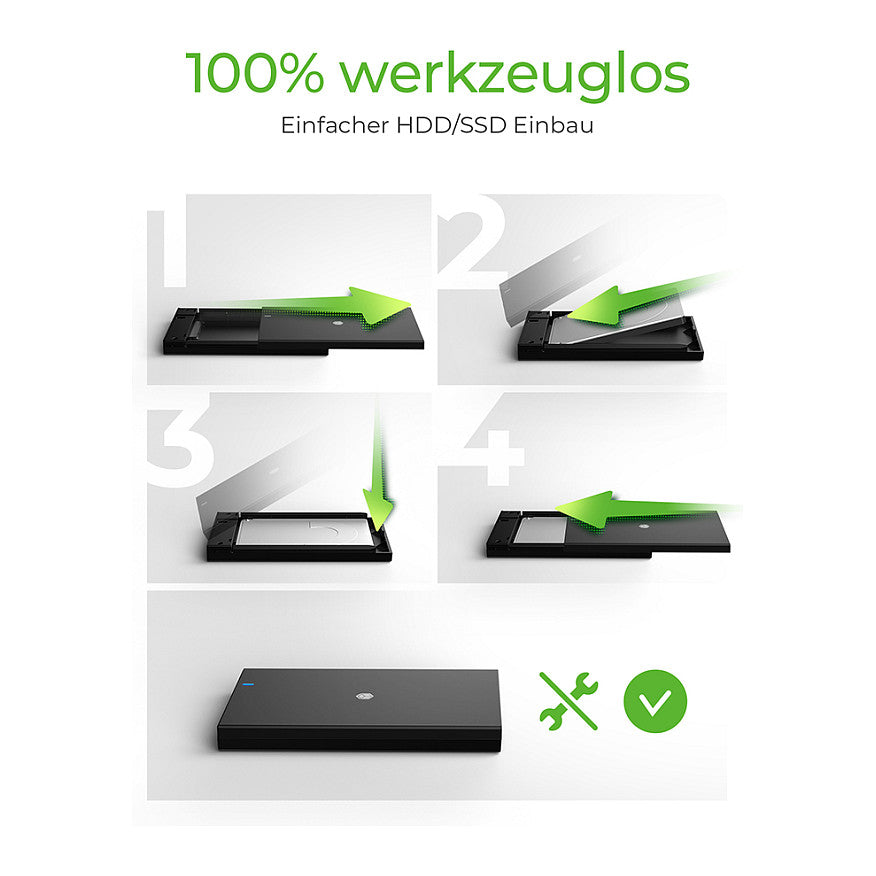 Festplattengehäuse 2.5" SATA Gehäuse USB3.2 ICY BOX Black
