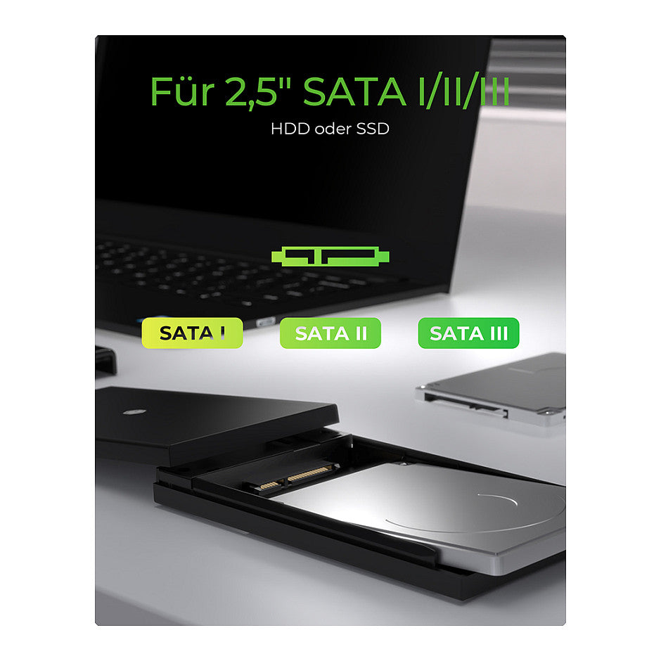 Festplattengehäuse 2.5" SATA Gehäuse USB3.2 ICY BOX Black