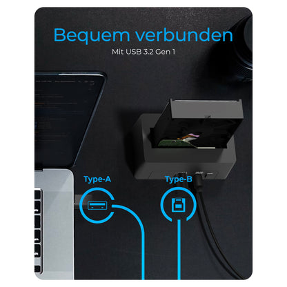 Dockingtation für 1x 2.5"/3.5" SATA I/II/III USB 3.2 ICY BOX Black