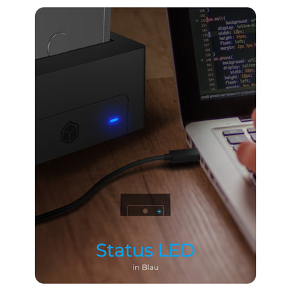 Dockingtation für 1x 2.5"/3.5" SATA I/II/III USB 3.2 ICY BOX Black
