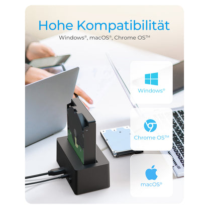 Dockingtation für 1x 2.5"/3.5" SATA I/II/III USB 3.2 ICY BOX Black