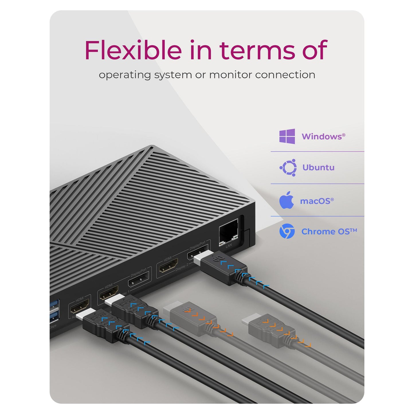D Dockingtation 4xUSB-A/2xUSB-C/2xHDMI/DisplayPort ICY BOX Black