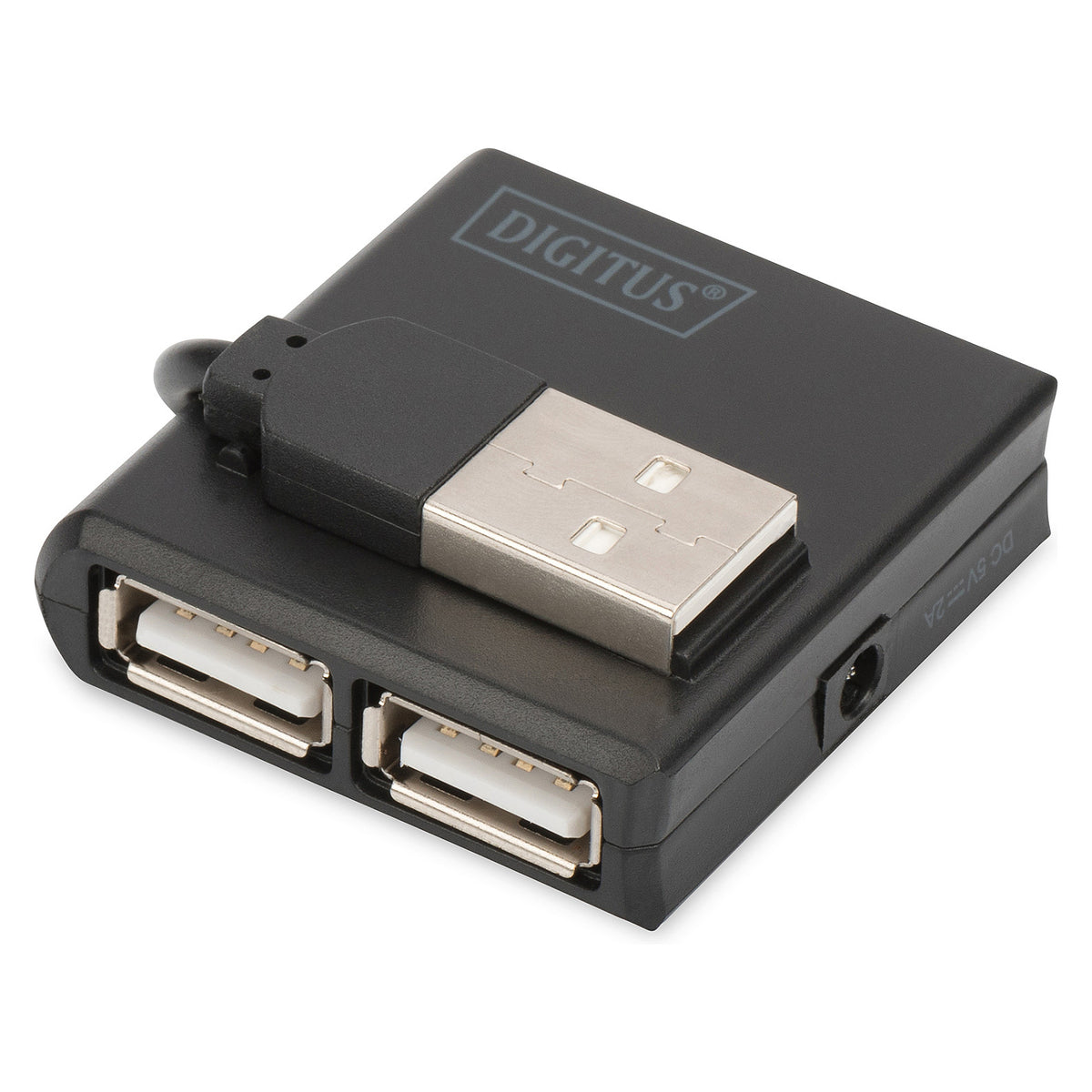 DIGITUS USB-Hub 4-Port 2.0->4xA2.0 integr. Kabel schwarz