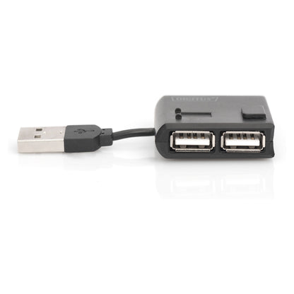 DIGITUS USB-Hub 4-Port 2.0->4xA2.0 integr. Kabel schwarz