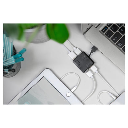 DIGITUS USB-Hub 4-Port 2.0->4xA2.0 integr. Kabel schwarz