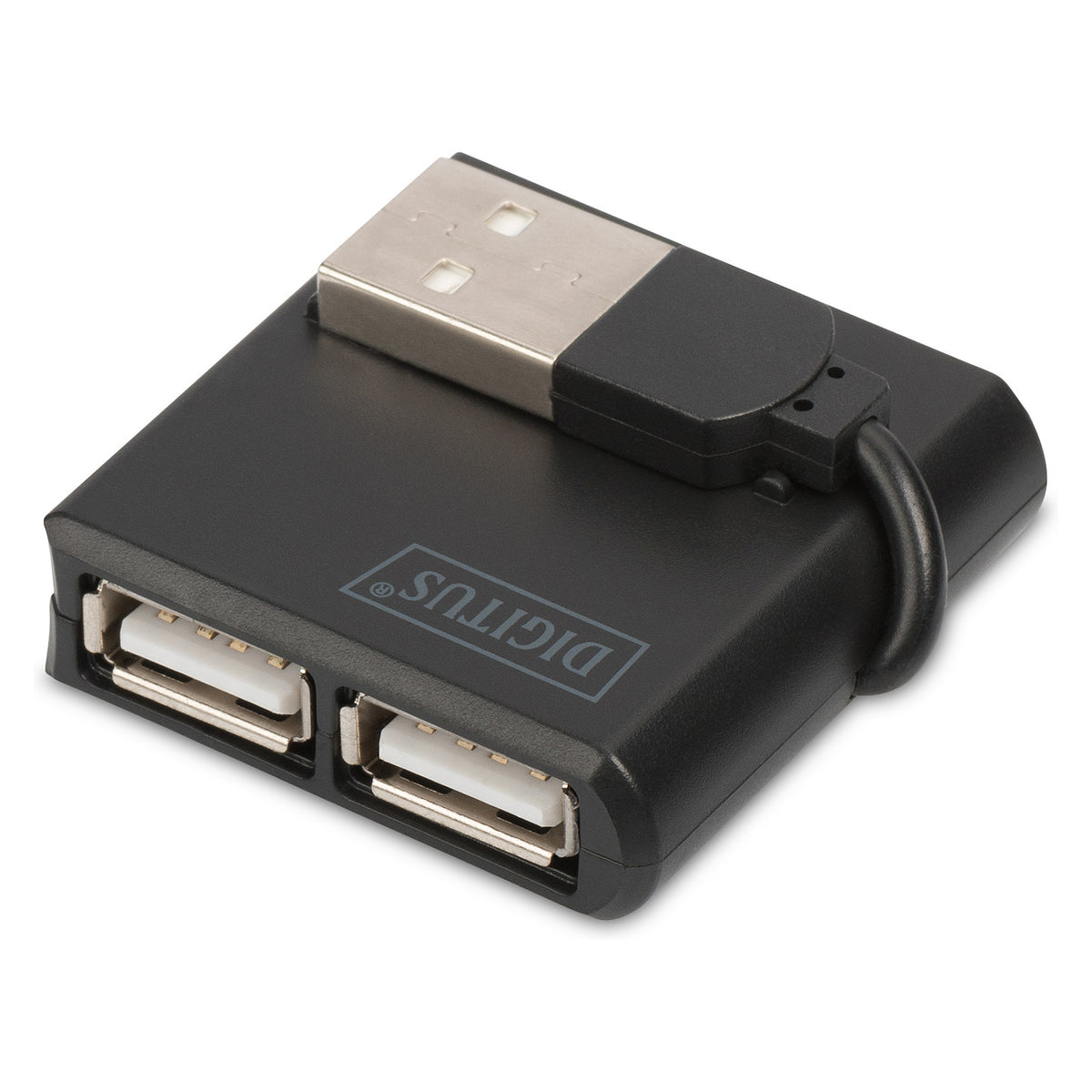 DIGITUS USB-Hub 4-Port 2.0->4xA2.0 integr. Kabel schwarz