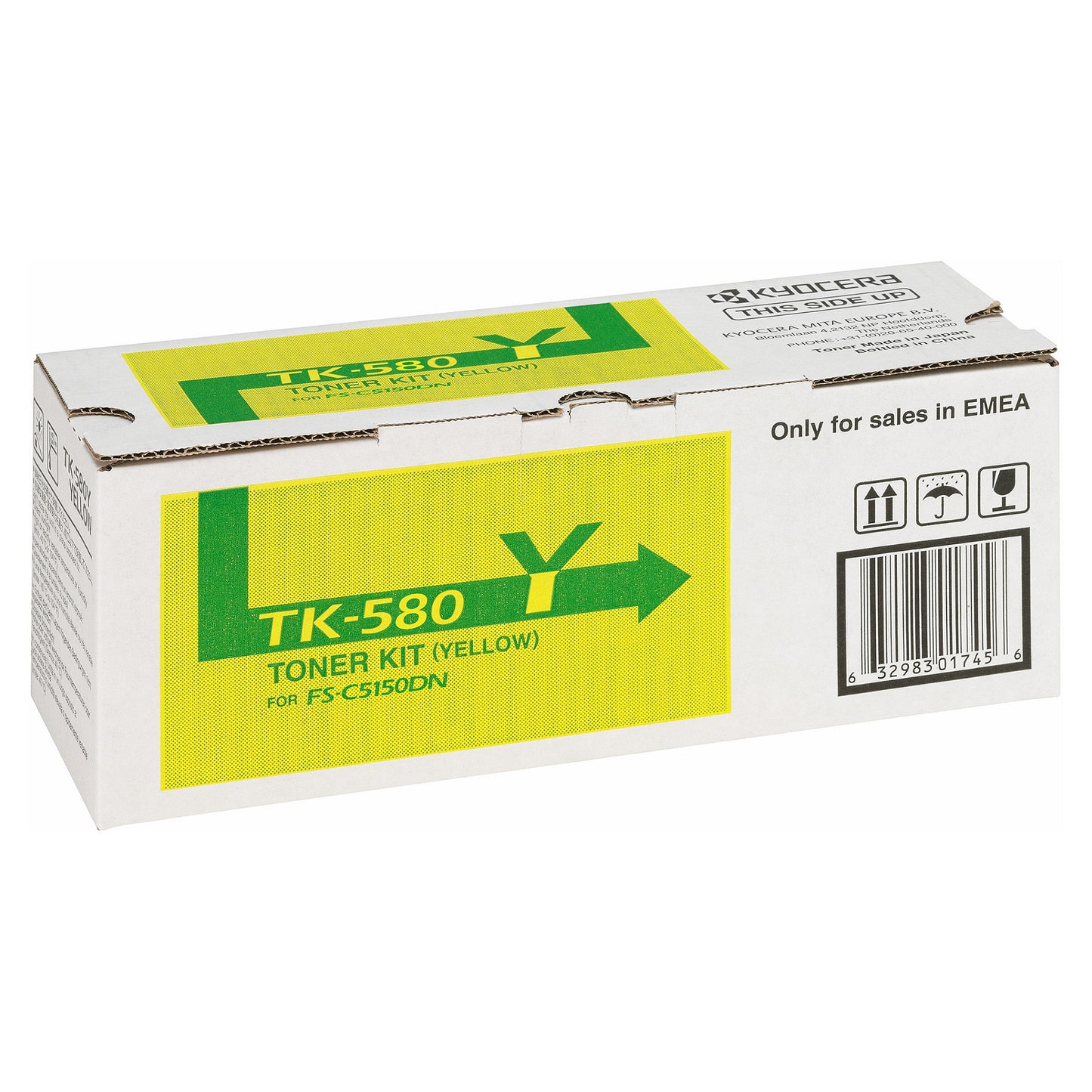 Kyocera Toner TK-580Y Gelb bis zu 2.800 Seiten gem. ISO/IEC 19798