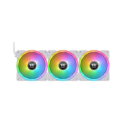 120mm Thermaltake SWAFAN EX12 RGB PC Cooling Fan White TT Premium Edition 3 Pack