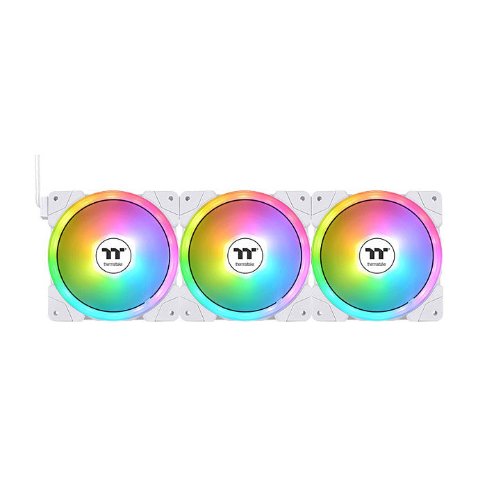 140mm Thermaltake SWAFAN EX14 ARGB PC Cooling Fan White TT Premium Edition 3 Fan Pack