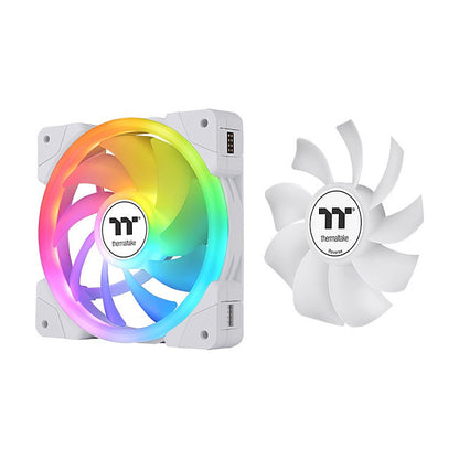 140mm Thermaltake SWAFAN EX14 ARGB PC Cooling Fan White TT Premium Edition 3 Fan Pack