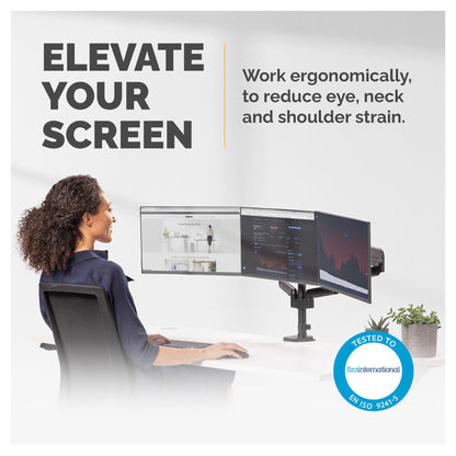 Fellowes Platinum Monitorarm dreifach inkl. 2x USB-A Port Schwarz