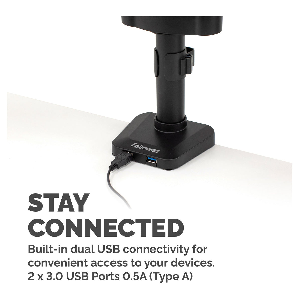 Fellowes Platinum Monitorarm dreifach inkl. 2x USB-A Port Schwarz