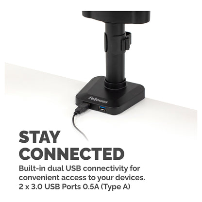 Fellowes Platinum Monitorarm dreifach inkl. 2x USB-A Port Schwarz