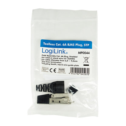 Feldkonfektionierbarer RJ45 Steckverbinder Cat.6A 10GE, geschirmt, EconLine LogiLink