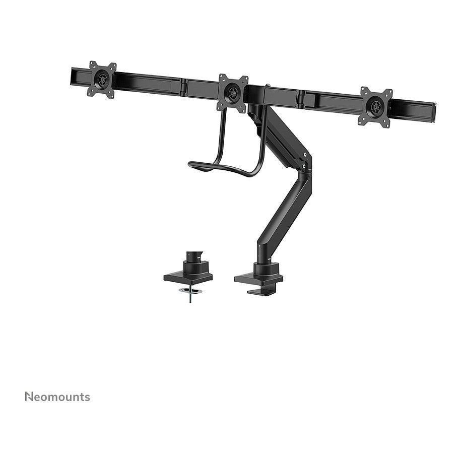 Neomounts NM-D775DX3BLACK Tischhalterung mit Tischhalterungsgriff für drei Flachbildschirme bis 27" (68,6 cm).