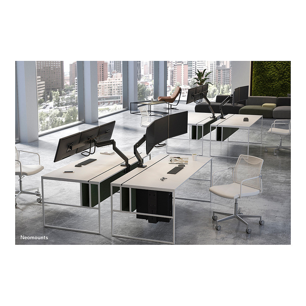 Neomounts NM-D775DX3BLACK Tischhalterung mit Tischhalterungsgriff für drei Flachbildschirme bis 27" (68,6 cm).