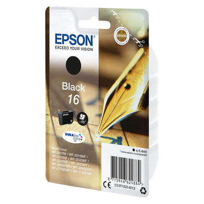 Epson Tinte 16 C13T16214012 Schwarz bis zu 175 Seiten