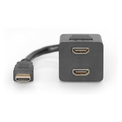 DIGITUS HDMI Y-Verteilerkabel, 0,2m, gold-schwarz