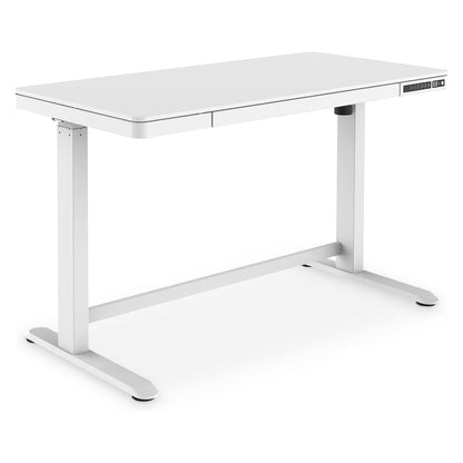 Schreibtisch elektrisch höhenverstellbar mit Schublade und USB-Ladestation 1200x600x120mm 50KG DIGITUS White