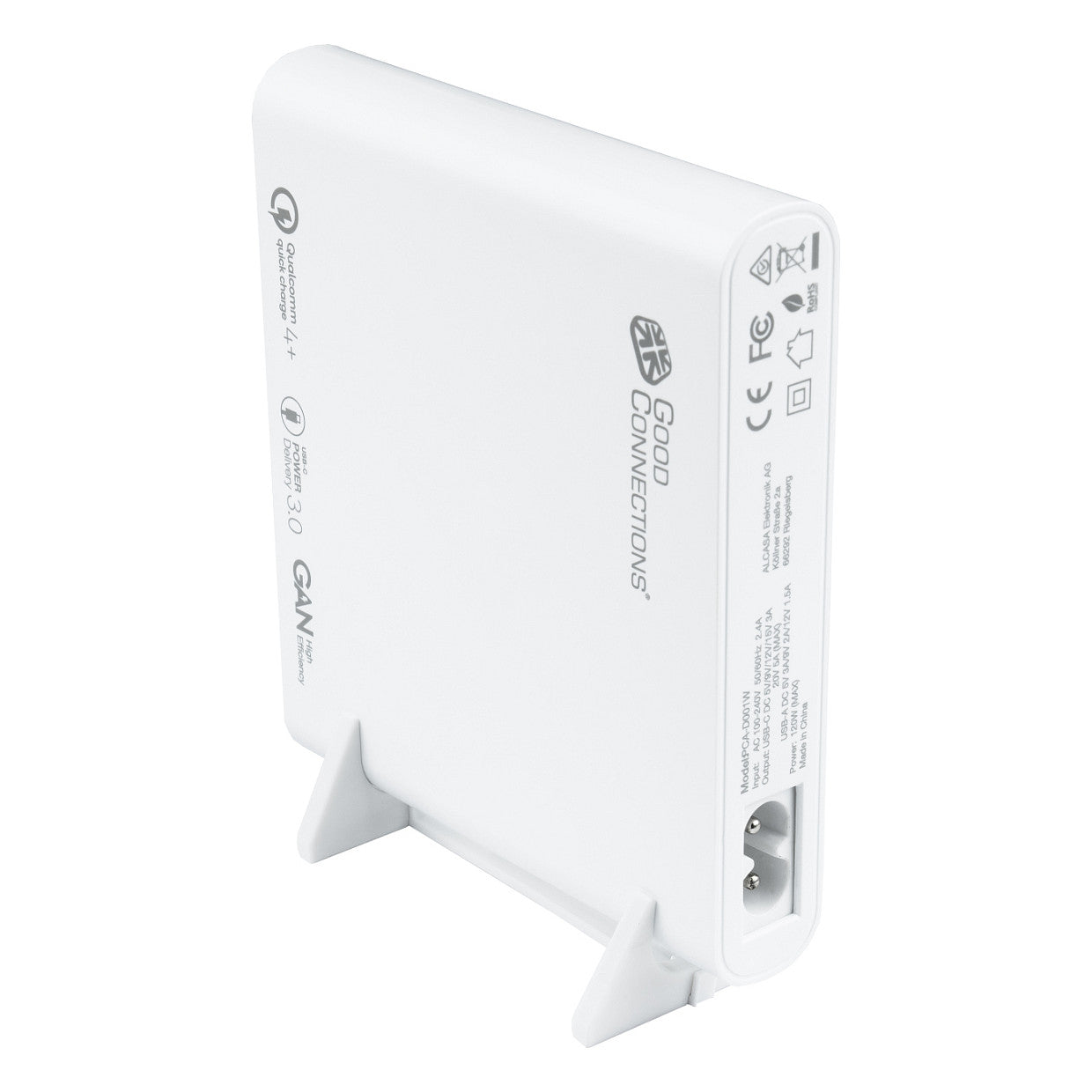 GoodConnections USB Desktop Schnellladestation 120W 4-Port 2xUSB-C/2xUSB-A QC4.0 Weiß