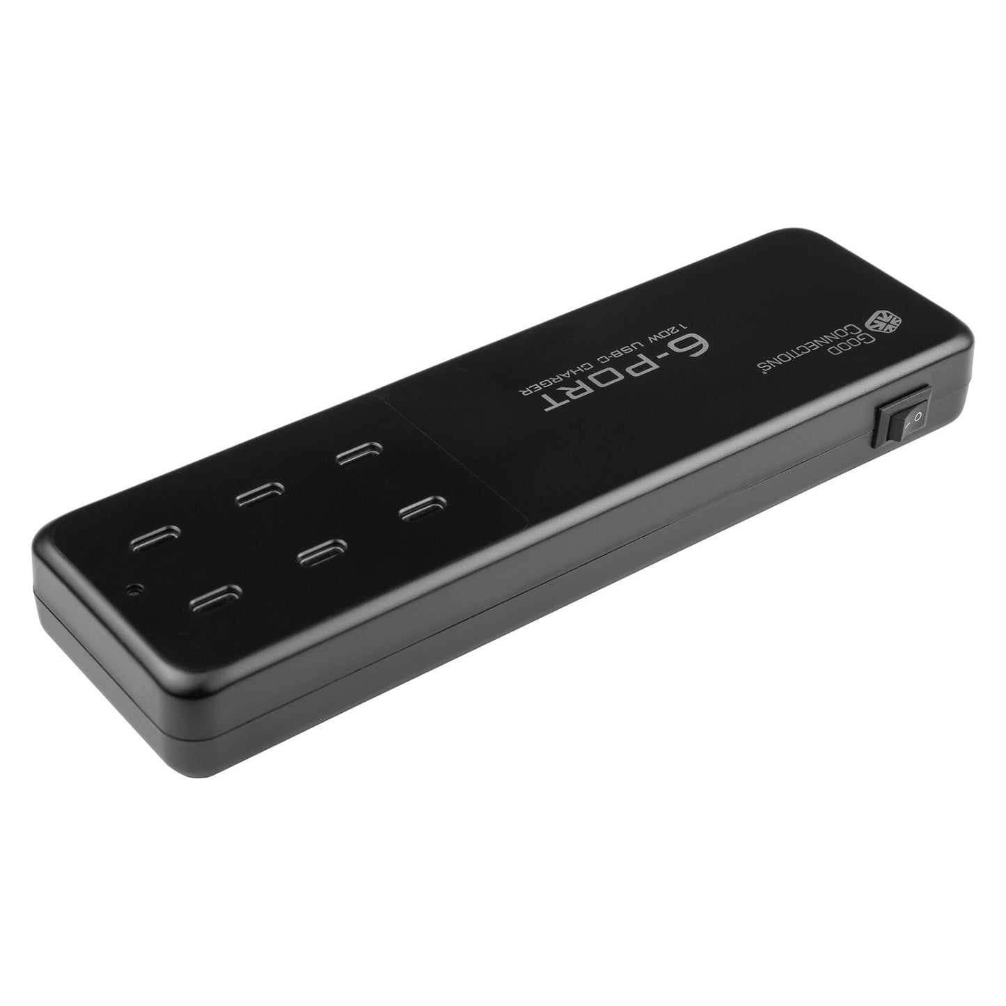 GoodConnections USB Desktop Schnellladestation 120W 6-Port USB-C QC4.0 Schwarz