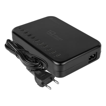 GoodConnections USB Desktop Schnellladestation 200W 10-Port USB-C Schwarz