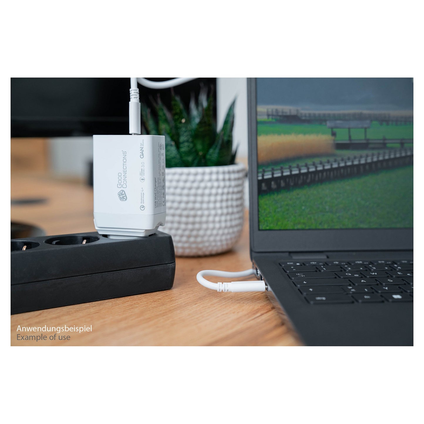 GoodConnections Charger 65W 3-Port 2xUSB-C/USB-A QC3.0 Weiß