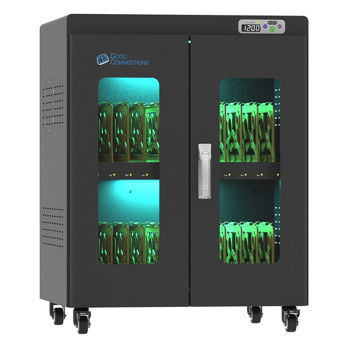 GoodConnections ANTARES PRO N24C Notebook-Ladewagen bis 15,6" USB-C 65W Port PD3.0 UVC-Desinfektion Schwarz