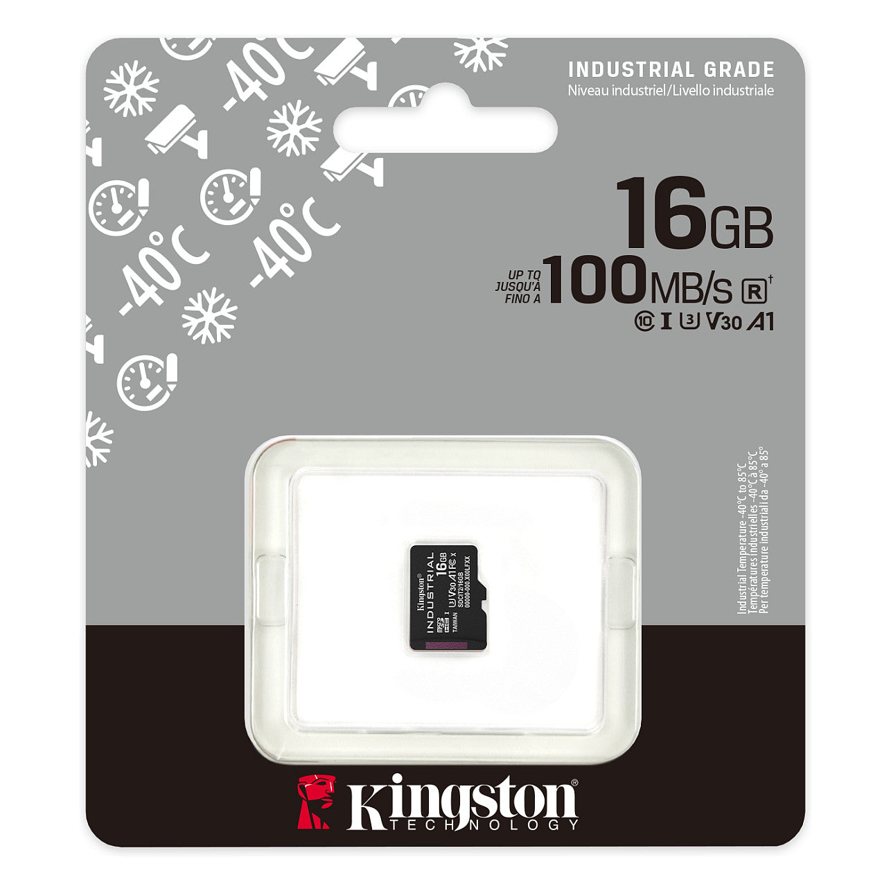 CARD 16GB Kingston microHC Industrial C10 A1 pSLC Card Single Pack w/o Adapter