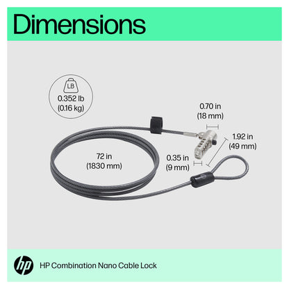 HP Nano Combination Cable Lock