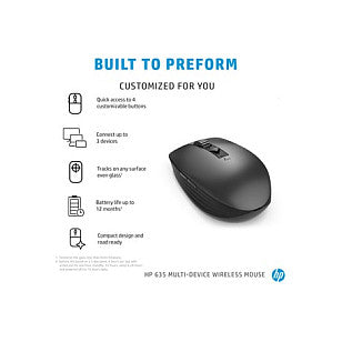 HP Multi-Device 635 Black Wireless Mouse
