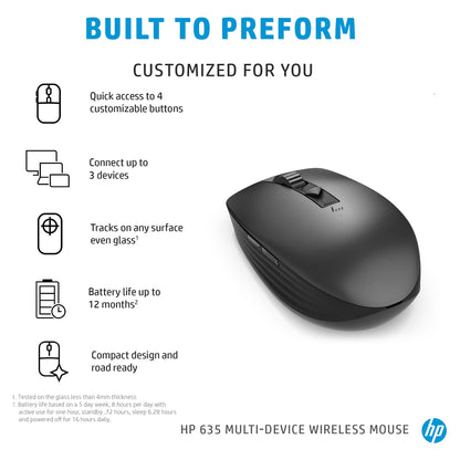 HP Multi-Device 635 Black Wireless Mouse