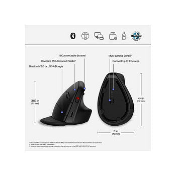 HP 925 Ergonomic Vertical Wireless Mouse