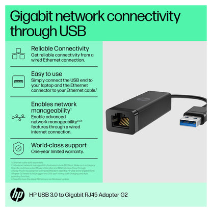 HP USB 3.0 to Gig RJ45 Adapter G2