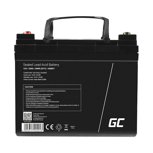 Green Cell Ersatzbatterie AGM21 12V/33Ah