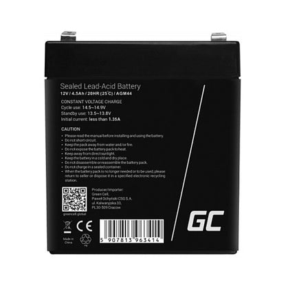Green Cell Ersatzbatterie AGM44 12V/4.5Ah