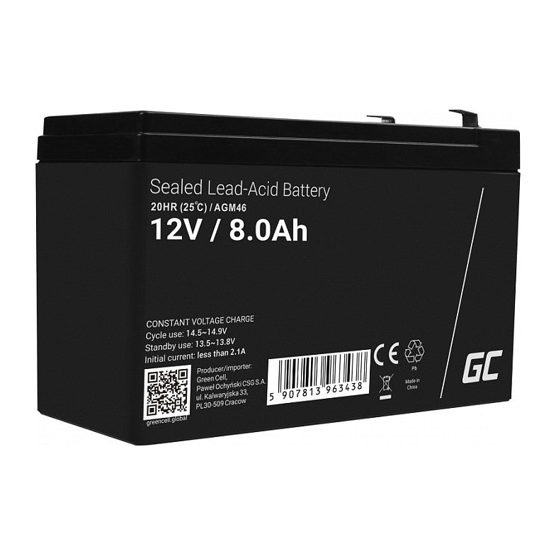 Green Cell Ersatzbatterie AGM46 12V/8Ah