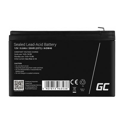 Green Cell Ersatzbatterie AGM46 12V/8Ah