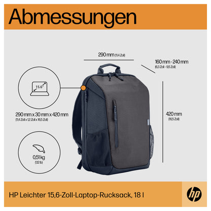 HP Travel 18 Liter 15.6inch Iron Grey Laptop Backpack
