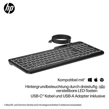 HP 405 Multi-Device Backlit Wired Keyboard SmartBuy