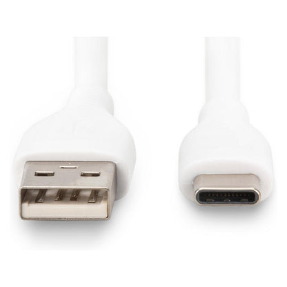 DIGITUS USB 2.0 Kabel Typ C -A Silikon St/St 0,5m weiß