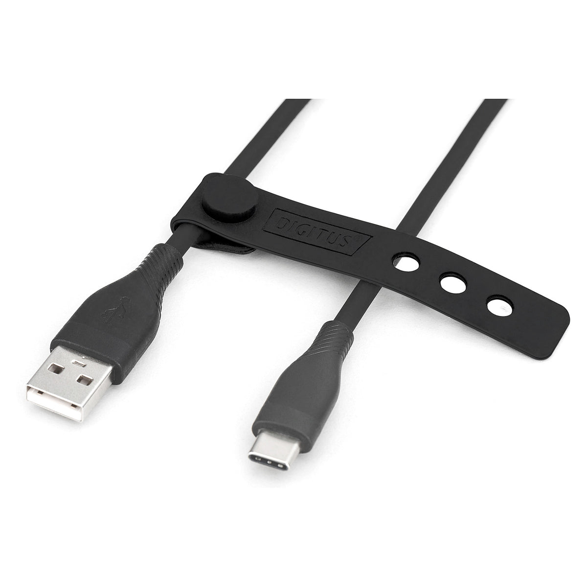Digitus USB-A > USB-C 2.0 (ST-ST) 1m Ladekabel Silikon 60W Schwarz