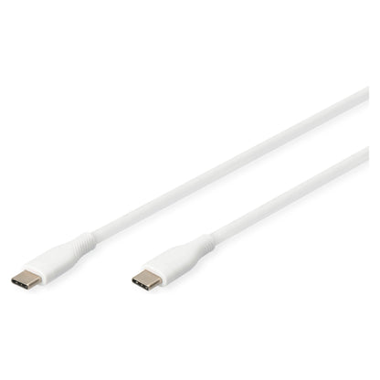 DIGITUS USB 2.0 Kabel Typ C -C Silikon St/St 0,5m weiß
