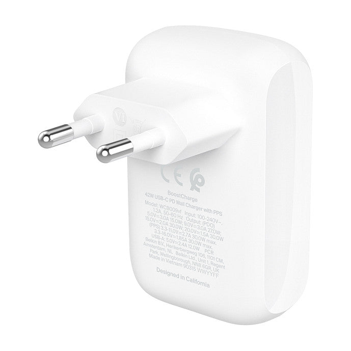 Belkin BOOST CHARGE 42W Dual Ladegerät mit PD+PPS, w