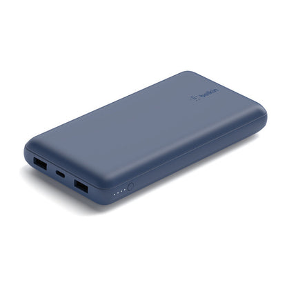Belkin BOOST CHARGE Powerbank, 20.000mAh 15W, USB-A & -C, blue