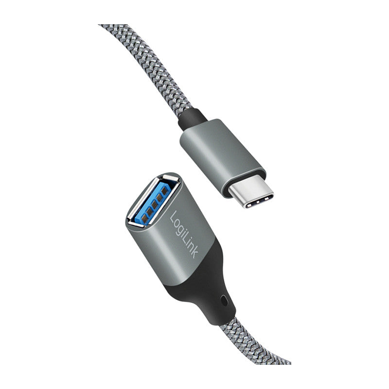 LogiLink USB-C > USB 3.2 (ST-BU) 0,15m Adapter Grau