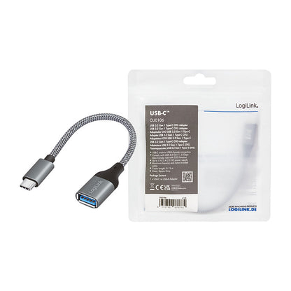 LogiLink USB-C > USB 3.2 (ST-BU) 0,15m Adapter Grau